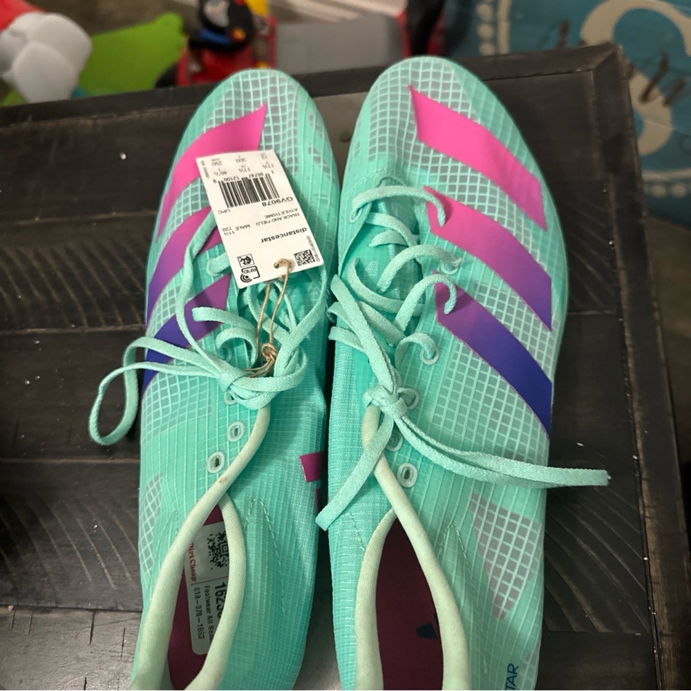 Adidas - Size 12 Men- Distancestar Low Green Track and Field Cleats - Picture 6 of 8